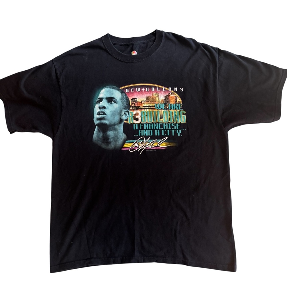 RARE Chris Paul Hornets Graphic T-Shirt XL R3 Building 2008 Fanatics